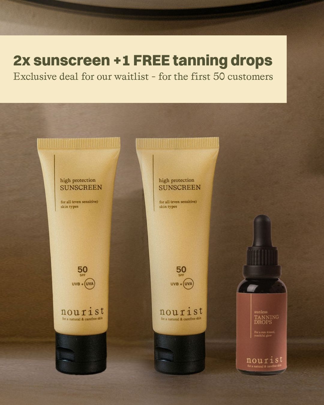 Sunscreen nourist - exclusieve waitlist deal